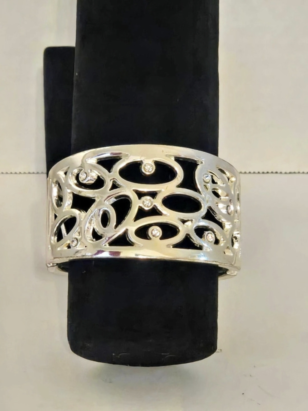 Silver-Tone Openwork Cuff Bracelet Like New